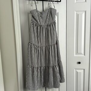 Gingham Tiered Midi Dress
